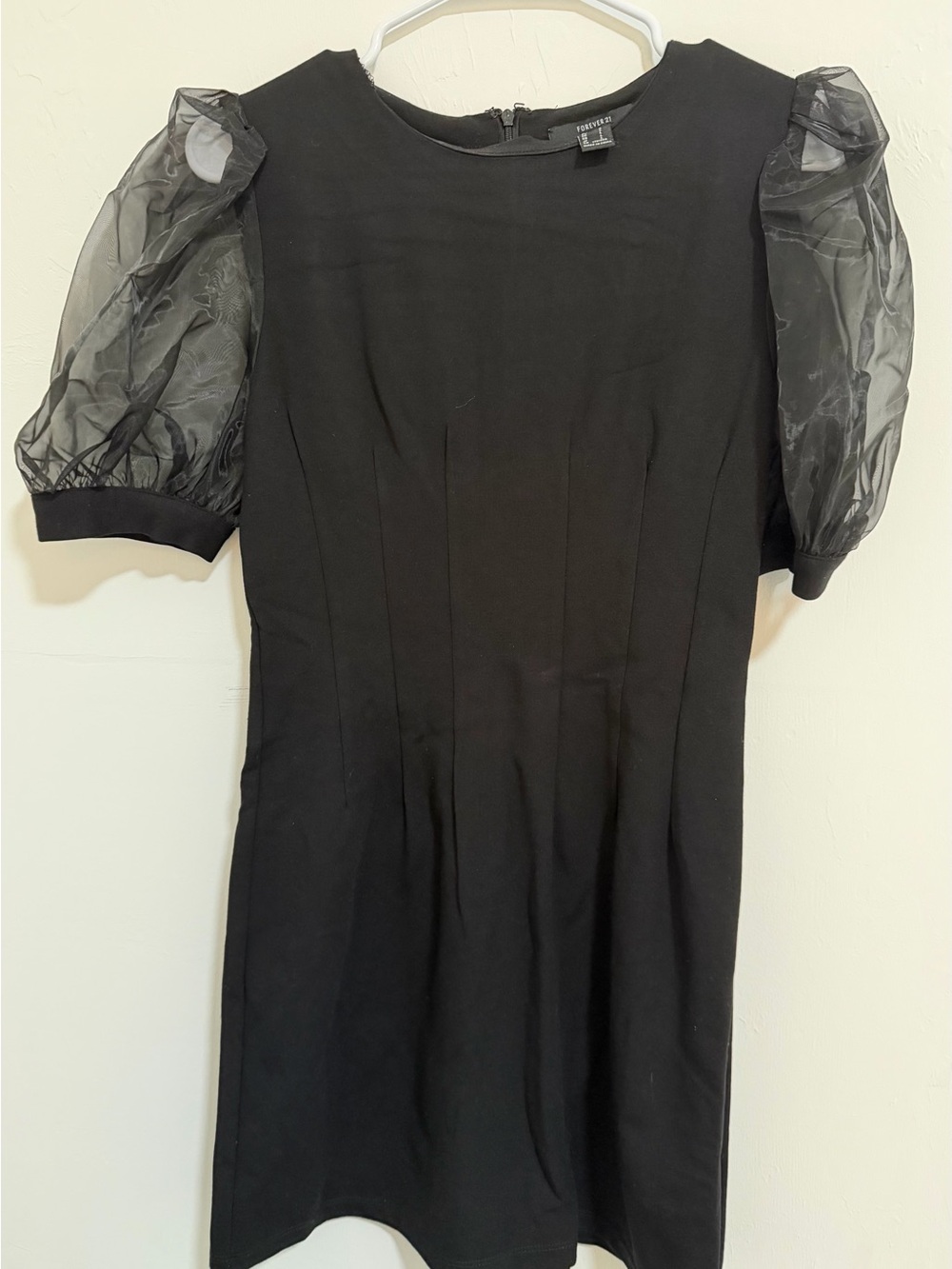 Forever 21 Black Puff-Sleeve Mini Dress